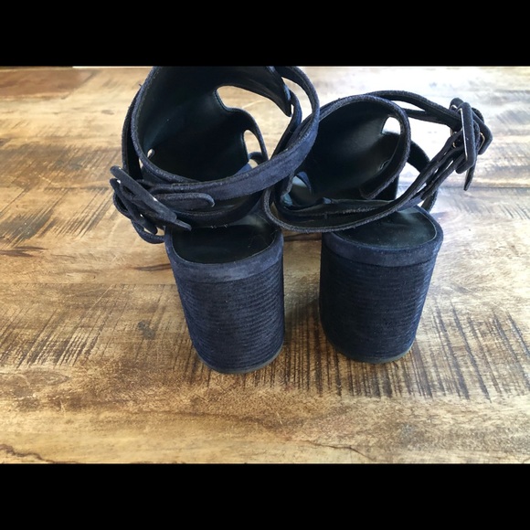 Rag & Bone Madison Heels Italian Calf Blue Suede 9 - Picture 4 of 7